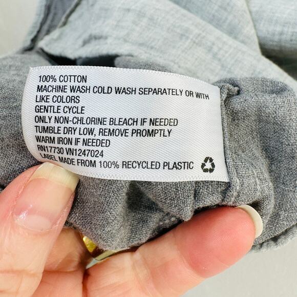 Goodfellow Light Gray Linen Long Sleeve Button Collared Shirt 2XL - Picture 7 of 12